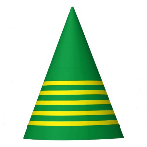 Green with yellow stripes Brasil Party Hat