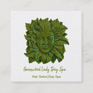 Green Woman Day Spa Square Business Card