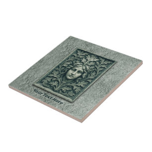 Green Woman - Stone Ceramic Tile