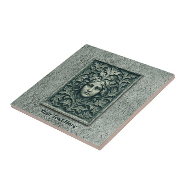 Green Woman - Stone Ceramic Tile (Side)