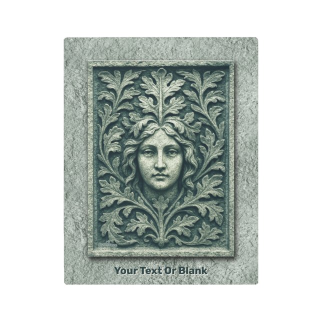 Green Woman - Stone Metal Print (Front)