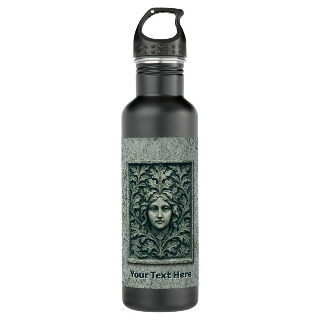 Green Woman - Stone Stainless Steel Water Bottle (Front)
