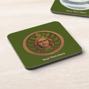 Green Woman - Wood Beverage Coaster