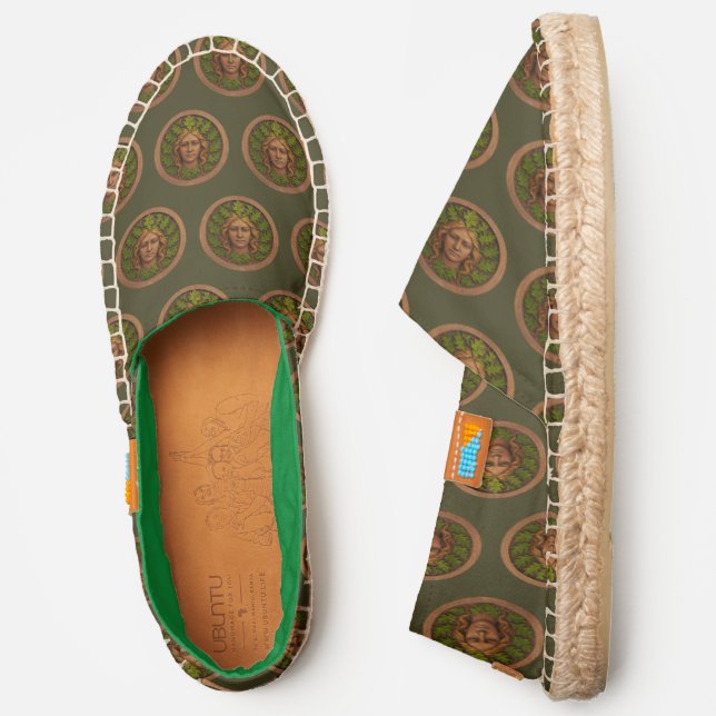 Green Woman - Wood Espadrilles (Side)