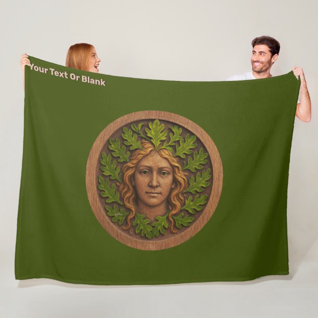 Green Woman - Wood Fleece Blanket (In Situ)