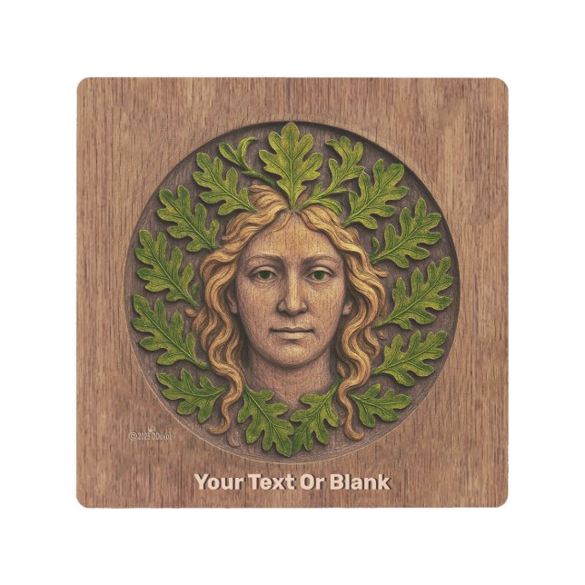 Green Woman - Wood Metal Print (Front)