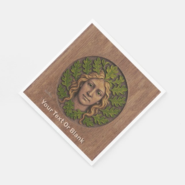 Green Woman - Wood Napkins (Corner)