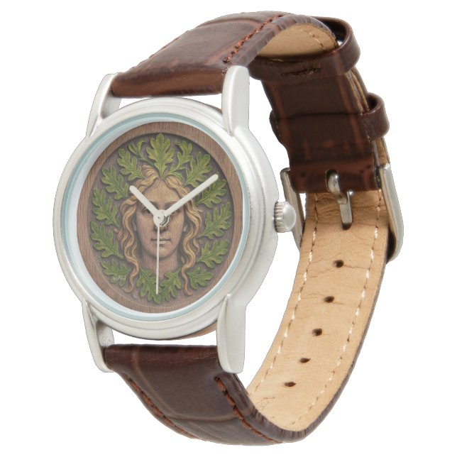 Green Woman - Wood Watch (Angled)