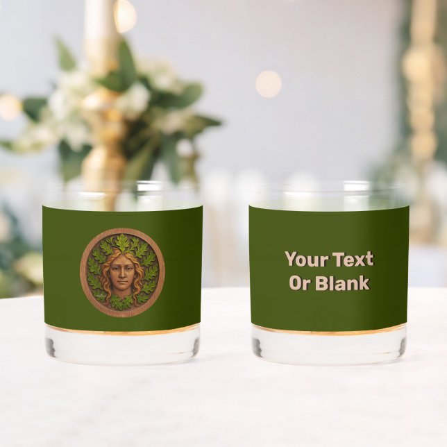 Green Woman - Wood Whiskey Glass (Insitu (Wedding))