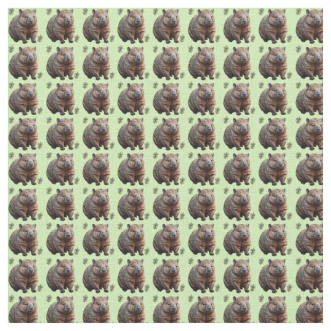 Green Wombat Brick Pattern, Fabric (Close Up)