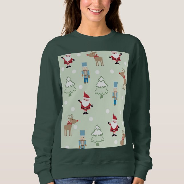 Green Women's Christmas T-shirt Sweatshirt (Front)
