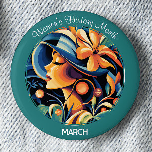 Green Women's History Month Button