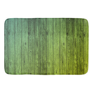green wood bathroom mat