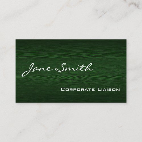 Green Wood Modern Standard Business Cards