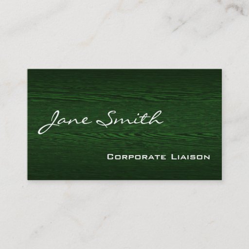 Customizable Green Wood Modern Standard Business Cards