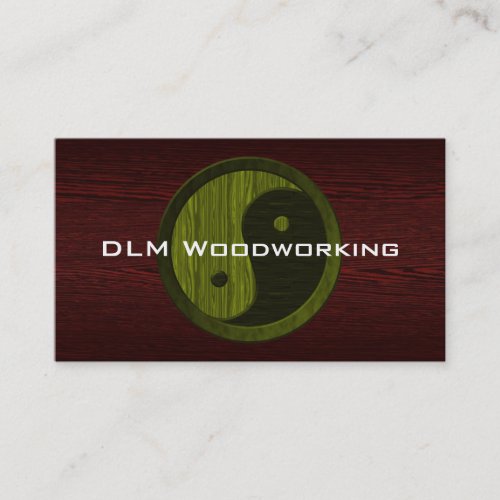 Green Wood Yin Yang Contractor Business Card