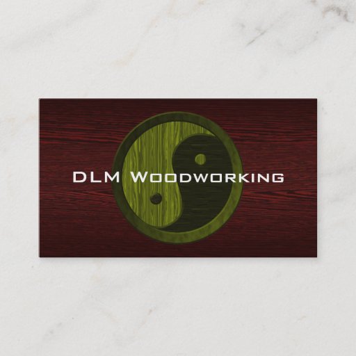 Customizable Green Wood Yin Yang Contractor Business Card