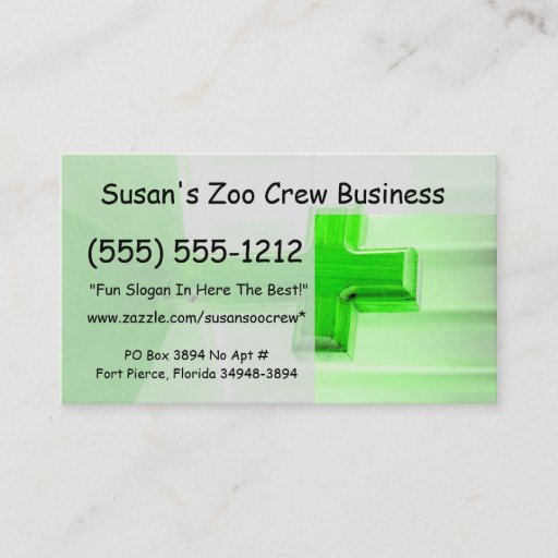 Customizable Green wooden cross photograph image church business card