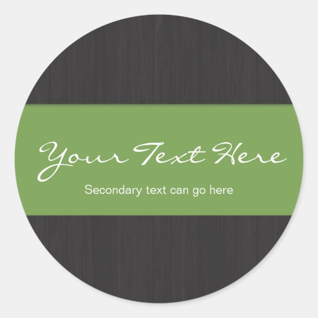 Green & Woodgrain Customizable Stickers (Front)