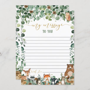 Green Woodland Animals Time Capsule Message Cards