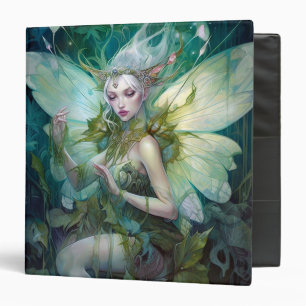 Green Woodland Fairy Fantasy Art 3 Ring Binder