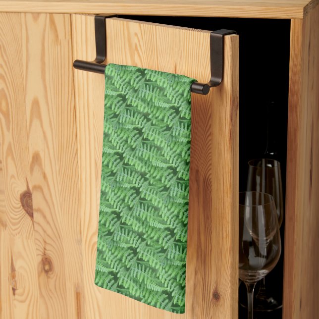 Green Woodland Ferns Nature Pattern      Kitchen Towel (Thirds Fold)