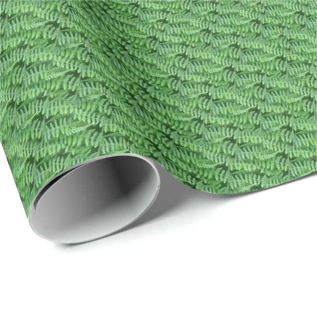 Green Woodland Ferns Pattern Nature   Wrapping Paper (Roll Corner)