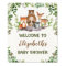 Green Woodland Forest Baby Animals Welcome Poster