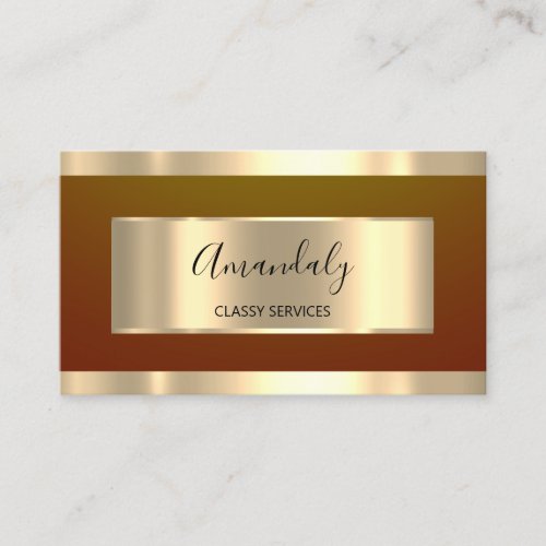 Green Woodland Gold Professional Consulting Brown Business Card