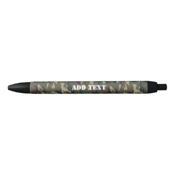 Green Woodland Military Camouflage Pattern Blue Ink Pen by Camouflage4you at Zazzle