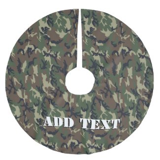 Green Woodland Military Camouflage Pattern Brushed Polyester Tree Skirt