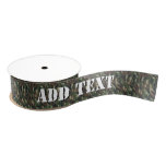 Green Woodland Military Camouflage Pattern Grosgrain Ribbon