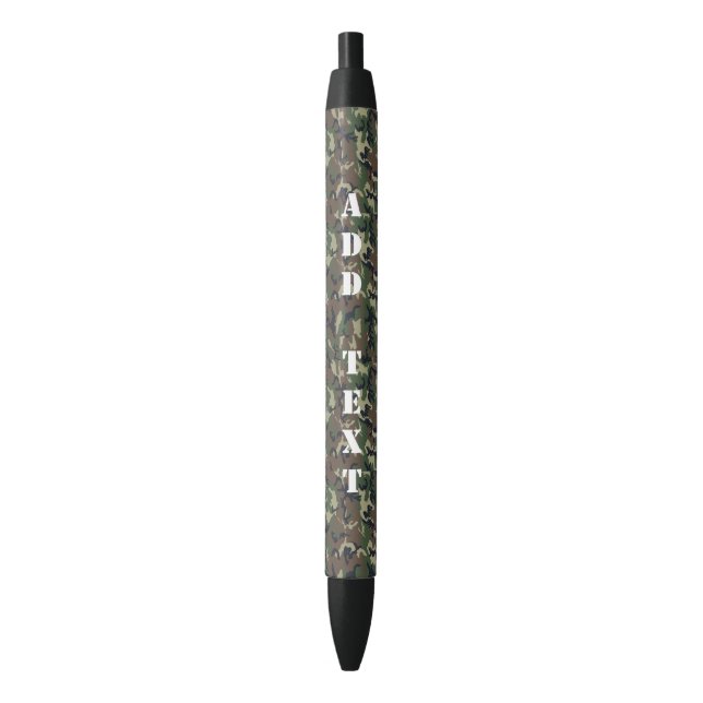 Green Woodland Military Camouflage Pattern Pen (Front Vertical)