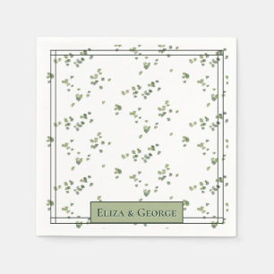 Green Woodland Theme All in One Wedding Invite Napkins