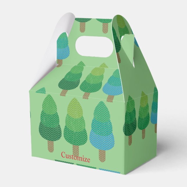 Green Woodland  Trees Thunder_Cove Favor Boxes (Front Side)