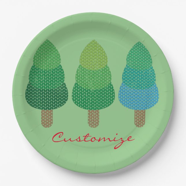 Green Woodland  Trees Thunder_Cove Paper Plates (Front)