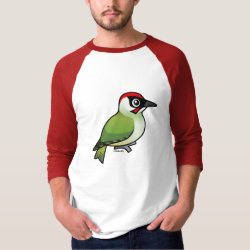 Green Woodpecker Men's Basic 3/4 Sleeve Raglan T-Shirt