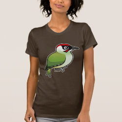 Green Woodpecker Women's American Apparel Fine Jersey Short Sleeve T-Shirt