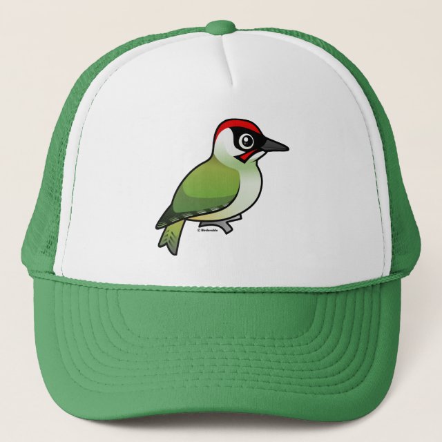 Green Woodpecker Trucker Hat Cute Bird Gifts