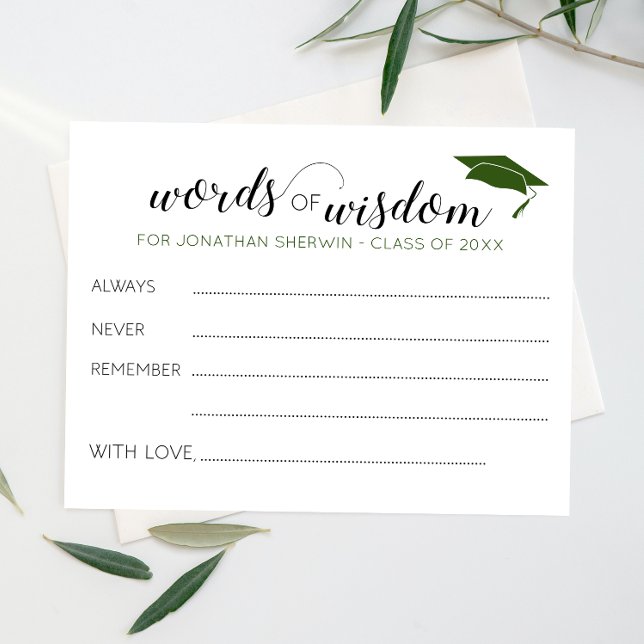 Green Words of Wisdom Grad Graduation Advice (Creator Uploaded)