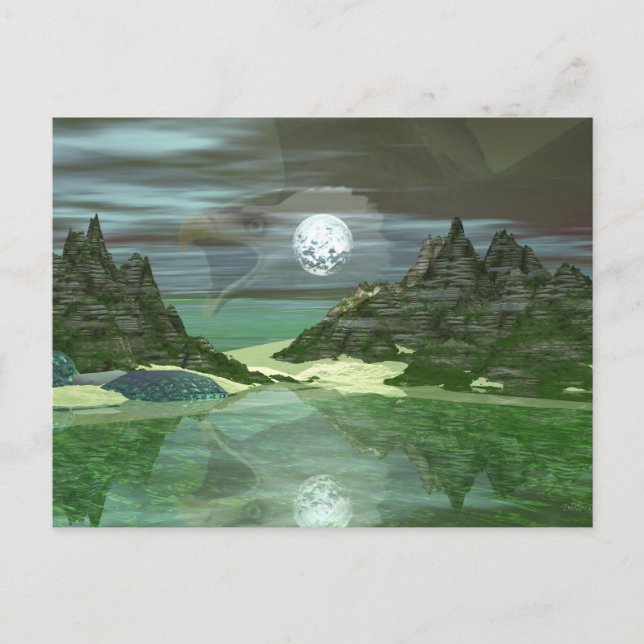 Green World Eagle Postcard (Front)