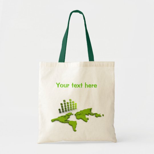 Green World Map Bag