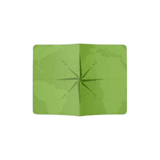 Green World Map Custom Passport Holder