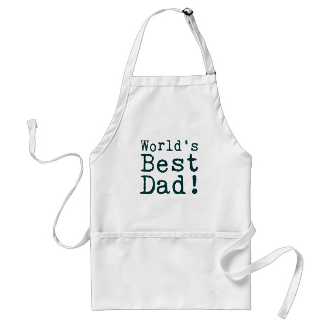 Green World's Best Dad Adult Apron (Front)