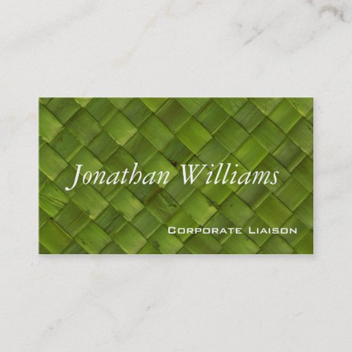 Green Woven Rattan Professional Business Cards