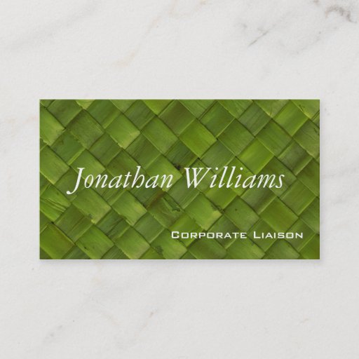 Customizable Green Woven Rattan Professional Business Cards