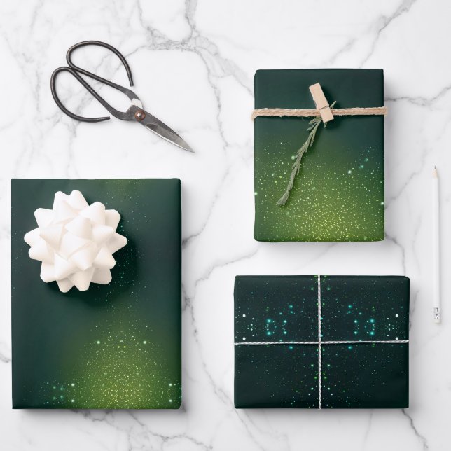 Green wrap with Sprinkles  Wrapping Paper Sheets (Front)