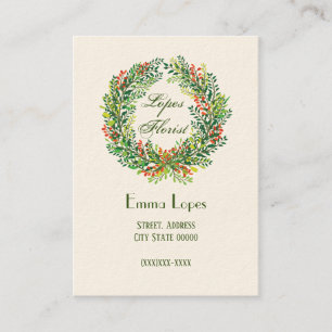 Green Wreath Business Card
