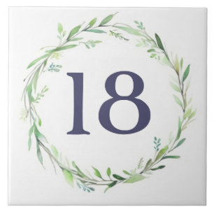 Green Wreath Custom House Number Plate Plaque Sign Ceramic Tile