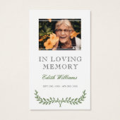 Green Wreath Funeral Mini Prayer Card (Front)